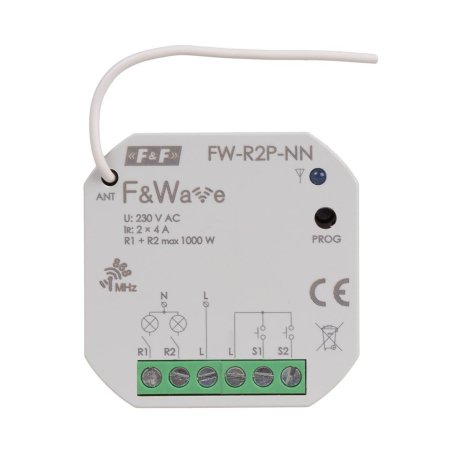 Radiowy przekaźnik do instalacji elektrycznych bez przewodu N- FW-R2P-NN