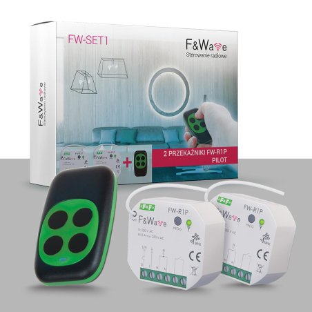 Zestaw FW - SET1-dwa przekaźniki bistabilne z pilotem F&Wave