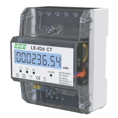 LE-02d CT licznik zużycia energii trójfazowy z programowalną przekładnią