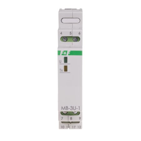 Przetwornik pomiaru napięcia MB-3U-1 3-fazowego z wyjściem MODBUS RTU.
