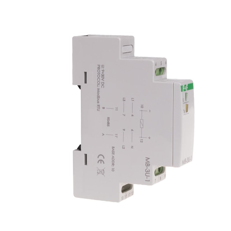 Przetwornik pomiaru napięcia MB-3U-1 3-fazowego z wyjściem MODBUS RTU.