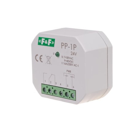 Przekaźnik elektromagnetyczny z jednym stykiem przełącznym (NO/NC)PP-1P 24V