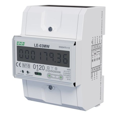 Licznik zużycia energii elektrycznej LE-03MW 3-fazowy z certyfikatem MID