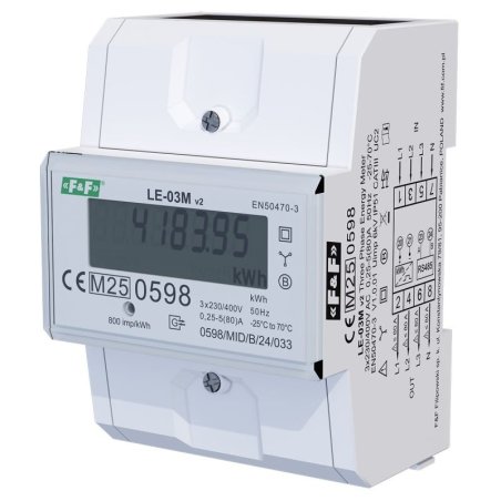 Trójfazowy licznik zużycia energii z transmisją danych LE-03M.